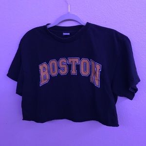 Vintage college cropped tee
